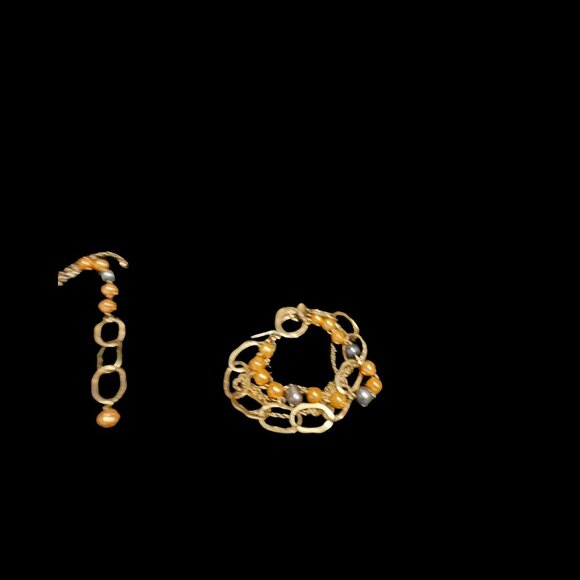 Premier Designs “Atlantis” Necklace & Bracelet Set – Gold Tones & Beaded Accents - Picture 3 of 6